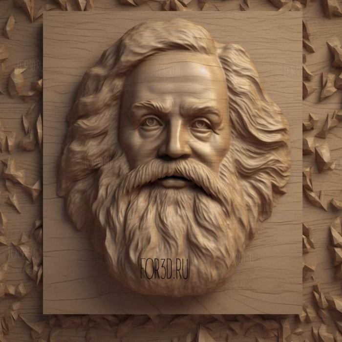 karl marx 3 stl model for CNC